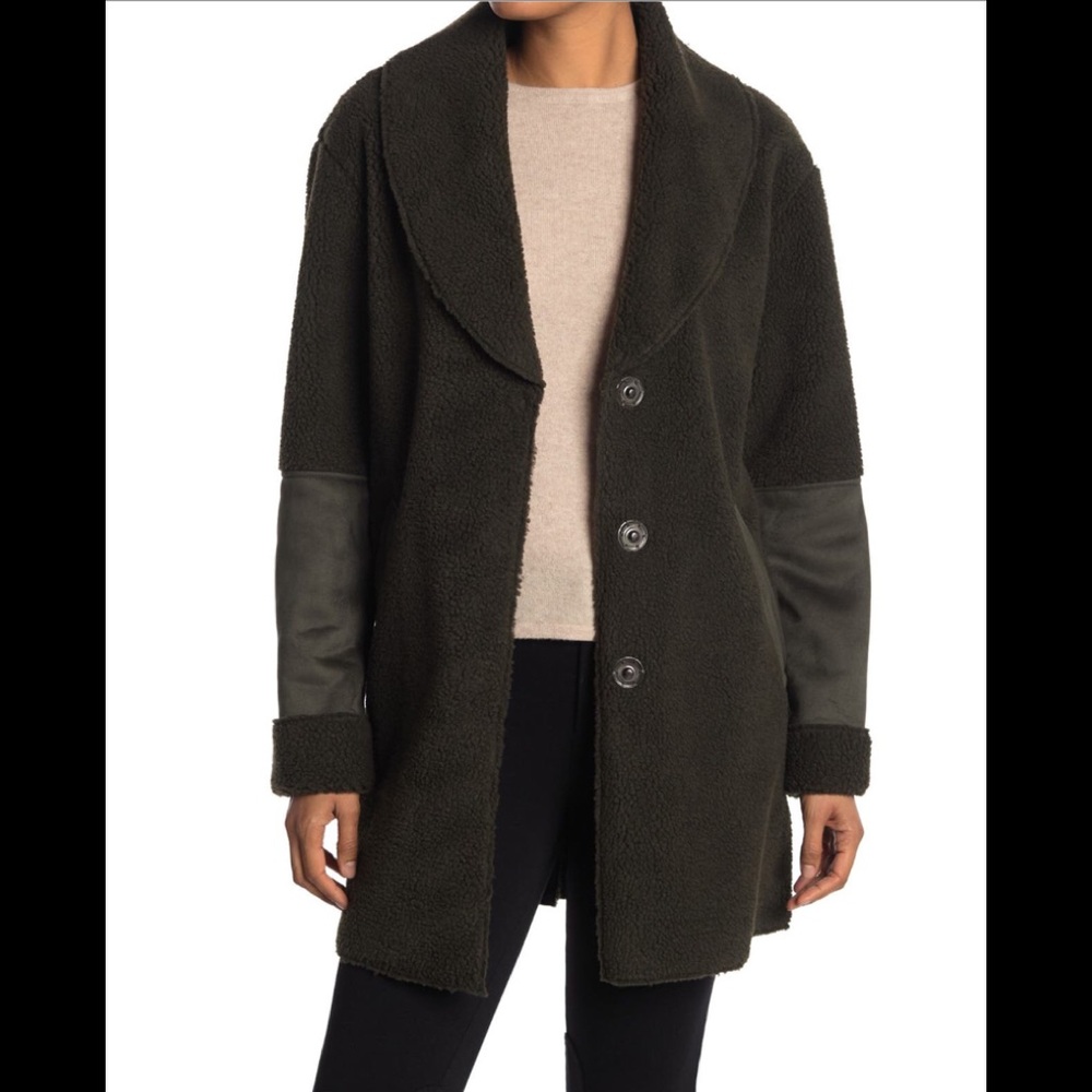 Kenzie Faux Shearling Shawl Collar Coat